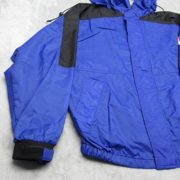 Vintage Marlboro Unlimited Jacket Mens Large Blue Black Hooded Full Zip Rain 90s - Picture 6 of 15